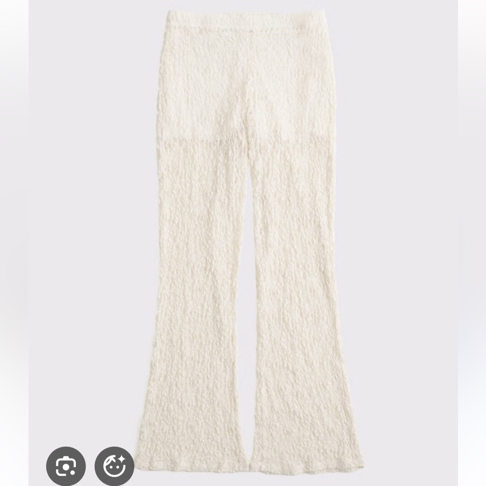 Abercrombie and Fitch high rise knit lace wide leg pants boho bohemian NWT
